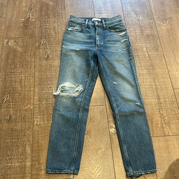 Moussy Marshall Distressed Tapered High Rise Jeans - Picture 9 of 15